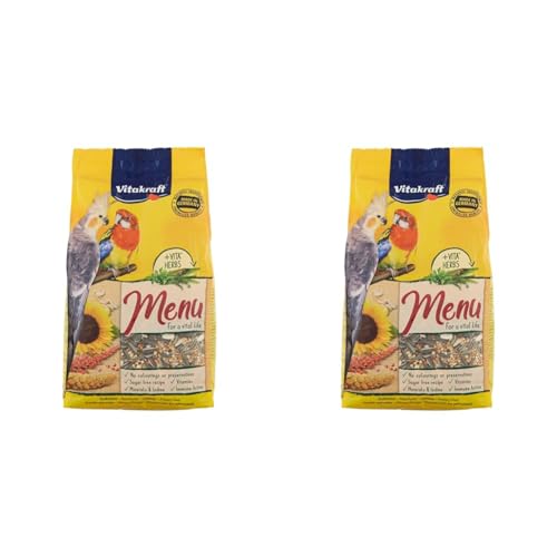 Vitakraft - Menú Premium para Cotorras con Mezcla de Semillas y Frutos Secos, Alimento Principal - 1 kg (Paquete de 2)