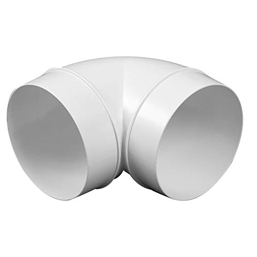 VONLIS - Codo de tubo de ventilación en ángulo de 90°, PVC, plástico, color blanco, diámetro de 150 mm