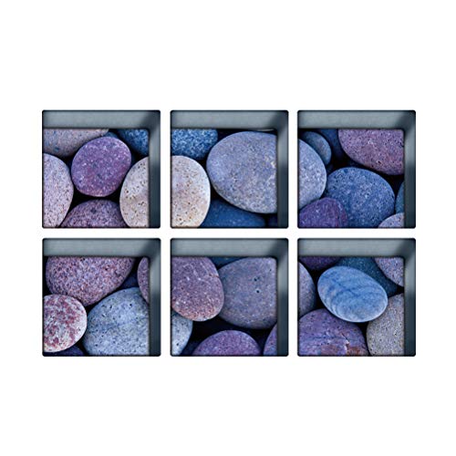 Vosarea 6 Unids 3D Pegatinas de Bañera Antideslizante Impermeable Extraíble Calcomanías de Bañera Adoquines Pegatinas de Pared para Baño Aseo