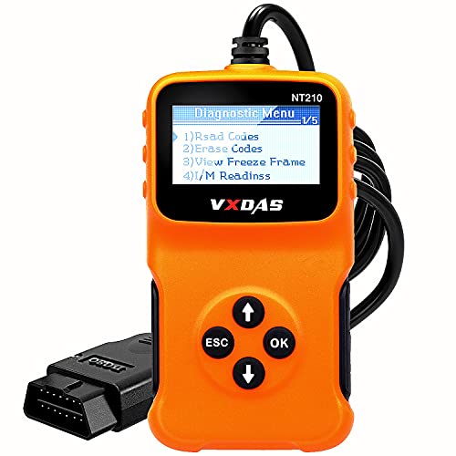 VXDAS NT210 OBD2 Escáner Herramienta de escaneo de diagnóstico del automóvil Compruebe la luz del Motor Lector Universal de códigos OBDII, Comprobación de Smog del automóvil después de 1996