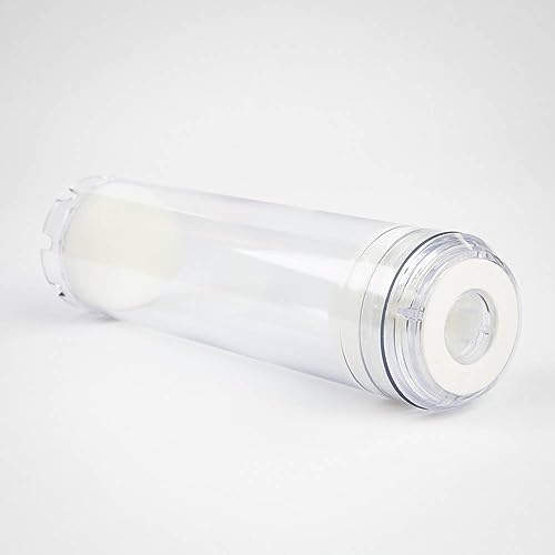 VYAIR Carcasa de filtro de agua transparente recargable de 10 pulgadas (vacía) para resina DI y medios de carbono