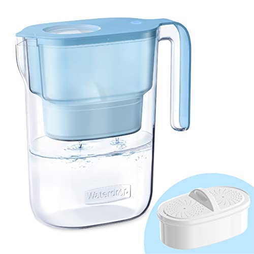 Waterdrop Elfin Jarra con filtro de agua para frigorífico con filtro de 3 meses, 2,5 L, reduce el fluoruro, el cloro y más, certificado NSF, sin BPA, azul (filtro de repuesto: WD-PF-01A Plus)