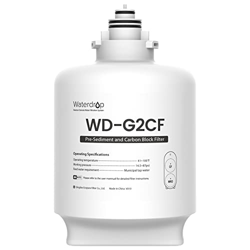 Waterdrop Filtro WD-G2CF, 12 meses de vida útil, reemplazo para el sistema de ósmosis inversa WD-G2-B, WD-G2-W