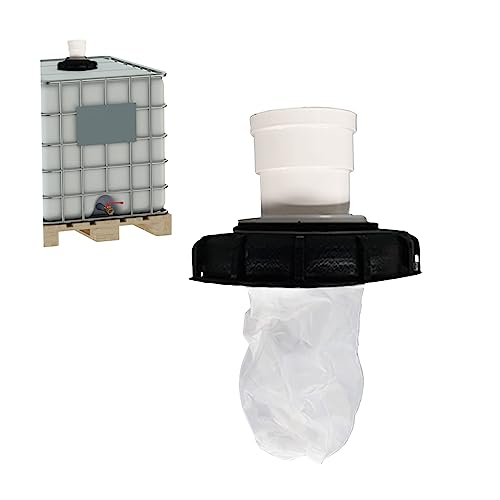 WAVATA IBC - Tapa de depósito IBC lavable de nailon con tapa, accesorio para depósito de agua de lluvia IBC con filtro de red para depósito de agua de lluvia de 163 mm, filtro IBC