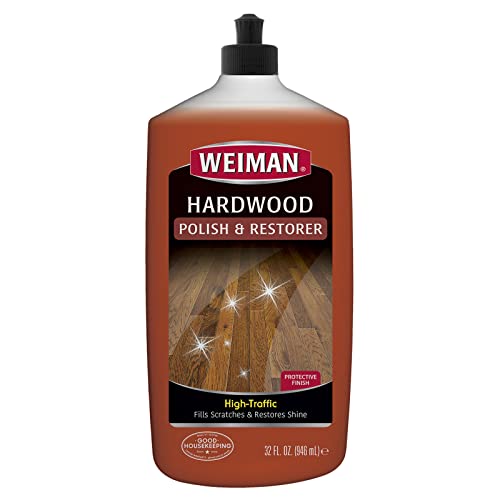 Weiman 123 pulido pulido y restauración fuertemente estresados pisos de madera, brillo natural, elimina arañazos, deja una capa protectora, volumen de 798 ml