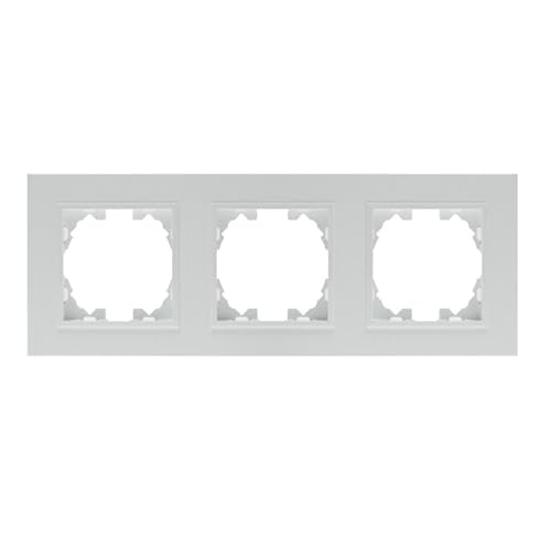 WESA - Marco de Plástico PC Triple Capa Blanco de 3 Módulos para Interruptores y Enchufes, FMMB-50-W
