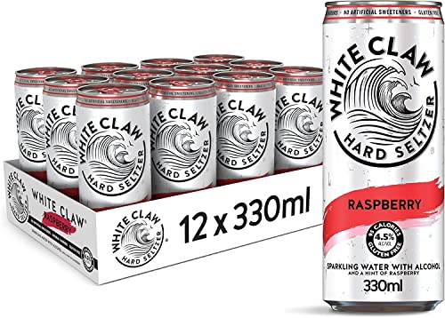 White Claw - Hard Seltzer redi sabor Frambuesa, pack de 12 latas de 330 ml
