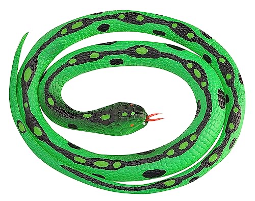 Wild Republic Rubber Snake Jardín Verde, Serpiente de Goma de Juguete, Serpiente de Broma, Regalo para Niños, Juegos Infantiles Educativos, Muñecos para Regalar, 117 cm