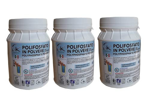 WK Polifosfato en polvo | Recarga en polvo para dosificadores de polifosfatos | 1 kg | 3 piezas | Made in Italy