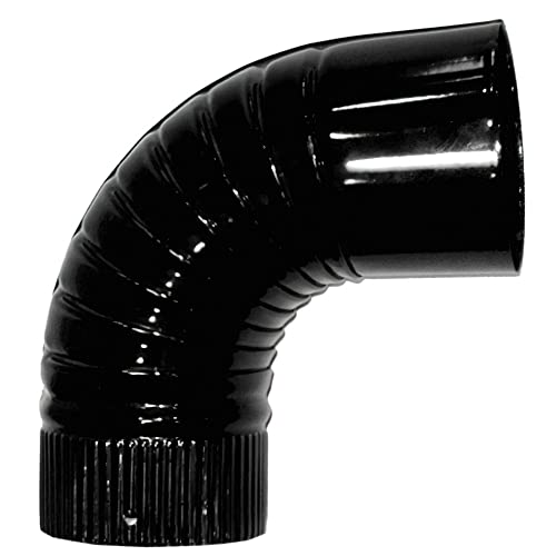 WOLFPACK LINEA PROFESIONAL - Codo Estufa Color Negro Vitrificado de 110 mm. 90°.