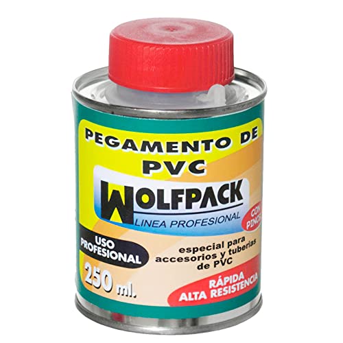 WOLFPACK LINEA PROFESIONAL - Pegamento PVC Con Pincel 250 ml.