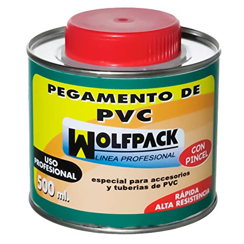 WOLFPACK LINEA PROFESIONAL - Pegamento Pvc Con Pincel 500 ml.
