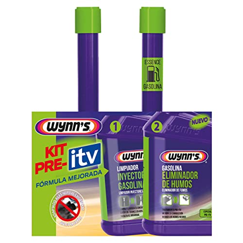 Wynn's Pack Aditivos Pre ITV Gasolina, Limpia Inyectores Gasolina y Reductor de Humos Reduce Emisiones y Combustible y Mejora el Rendimiento -2x325ml