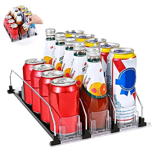 Xakay Automático Dispensador Latas Nevera Organizador Latas Frigorífico Refrigerador Cocina Despensa Almacenamiento 15 latas de tamaño estándar de Cerveza Soda Refrescos Bebidas, 3 Filas