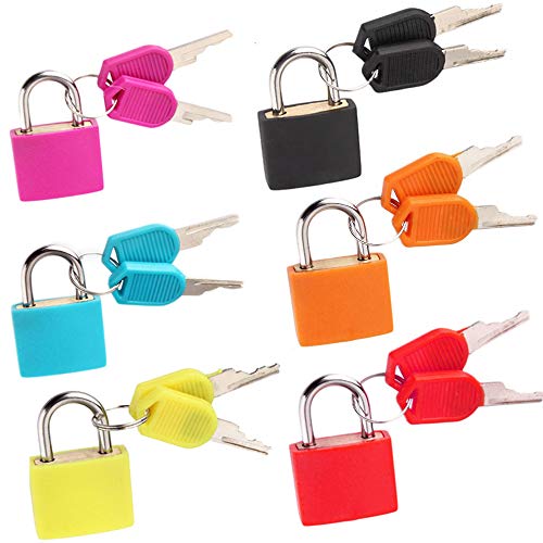 Xinlie 6 Piezas Candado Maleta con Llaves Pequeño Candado Cerradura de Seguridad Cerraduras para Mochilas, Equipaje, Caja de Herramientas, Archivadores 6 Colores