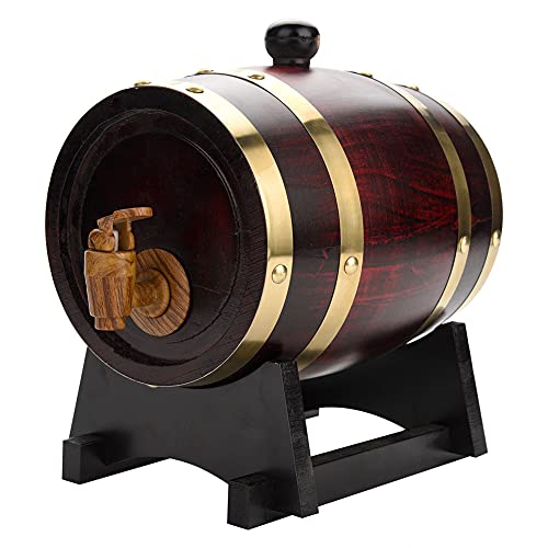 Yagosodee 1. barril de madera de roble de 5 l Vintage madera whisky almacenamiento barril envejecimiento barril decantador con grifo decoración del hogar para whisky ron puerto