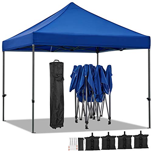 Yaheetech Carpa Plegable 3x3 Carpas para Exteriores Camping Cenador de Jardín Impermeable Sombrilla Carpa Playa Terraza Toldo Altura Ajustable de 323-341cm con 4 Bolsas