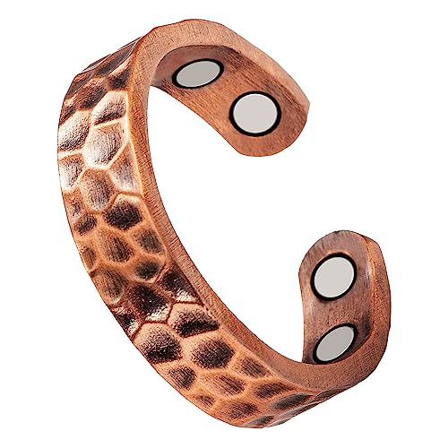 YINOX Paquete de 4 anillos de artritis de terapia magnética de 3500 Gauss para hombres y mujeres, alivian eficazmente la artritis y el dolor de dedos Anillos de cobre (S)