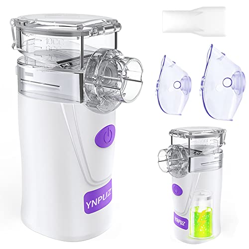 Ynpuz Nebulizador Portatil Inhalador, Recargable, Inhaladores para Niños y Adultos, nebulizador de malla silencioso de tamaño bolsillo (Púrpura)