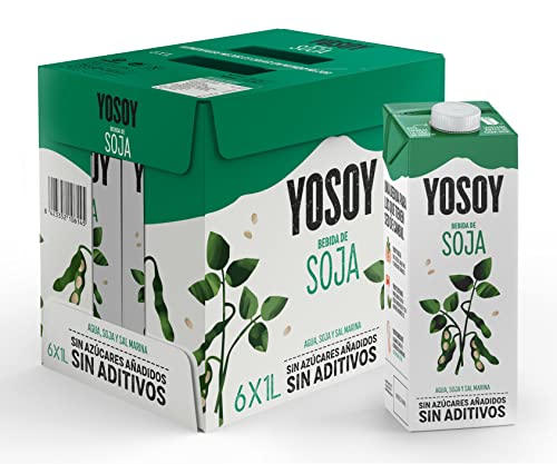 Yosoy Bebida de Soja sin Azúcar Añadido, 6 x 1L