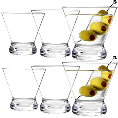 Youngever 6 Paquetes 300ML Copas de Martini Plastico, Vasos de Martini de Plástico