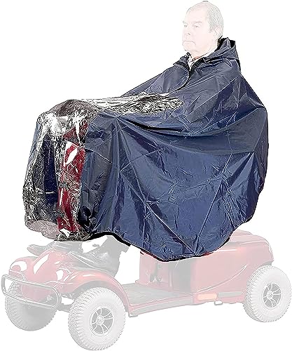 Yuehuamech Poncho de lluvia con capucha impermeable de cobertura completa capa para adultos bicicleta bicicleta lluvia capa ligera reutilizable motocicleta scooter movilidad scooter cubierta