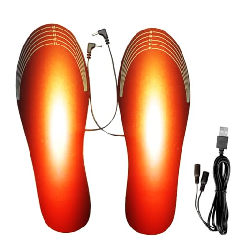 Yuragim Plantillas calefactables, calentador de pies USB, almohadilla térmica lavable, plantillas cálidas con plantillas eléctricas USB, 3 niveles de temperatura ajustable, corte lavable (41-46)