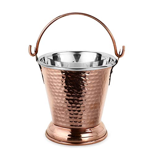 Zap Impex Cubo de cobre de acero martillado para servir platos, vajilla, 450 ml