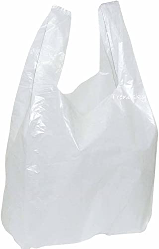 ZCENTER Bolsas de Plástico Tipo Camiseta Resistentes, Reutilizables y Recicladas Tamaño Cumple Normativa Aptas Uso Alimentario Paquete de 200 unidades (30x40CM)