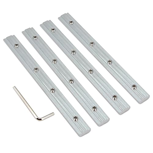 Zeberoxyz 4 piezas conectores lineales de 7,1 pulgadas de longitud con tornillos M6 para perfiles extrudidos de aluminio de 8mm de ranura t de la serie 3030