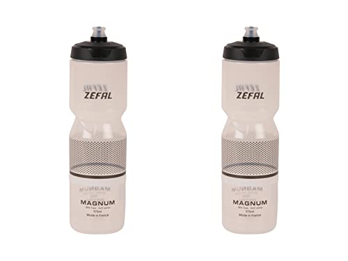 ZEFAL Pack Magnum – Dos Bidones de Ciclismo Reutilizables - Botellas de Bicicleta y MTB Sin BPA - Transparente, 975ml Cada Botella