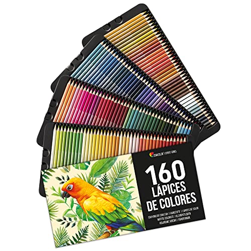 Zenacolor 160 Lapices de Colores (Numerados) Almacenamiento Fácil - Estuche Lapices dibujo profesional para Adultos y Niños - Ideal para Colorear, Mandalas Colorear Adultos, Material Escolar