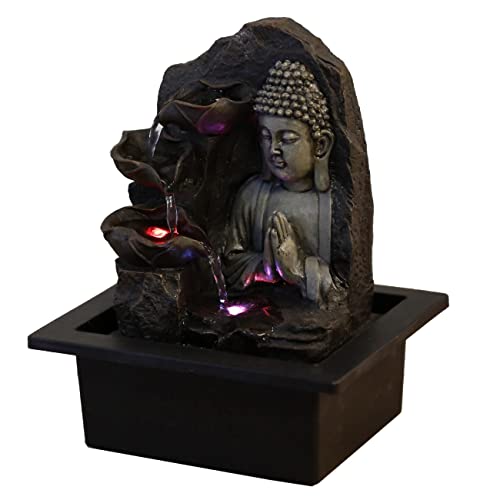 Zen'Light SPIRITUALITE - Fuente de polirresina de Color marrón Oscuro, 21 x 21 x 26 cm.