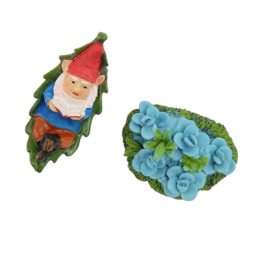 Zerodis Juego de 2 Estatuas de Gnomos de Jardín de Libros de Lectura Pintadas a Mano, Figuras de Gnomos de Buena Suerte, Bendiciones, 2 Piezas, Libro de Lectura, Ratón de Biblioteca de