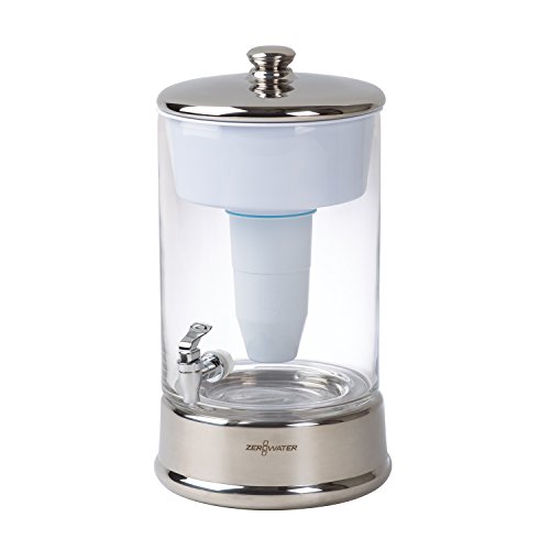 ZeroWater Filtro Dispensador de Cristal de agua de 9 L, Libre de BPA y NSF certificada para Reducir la Cal el Plomo y Otros Metales Pesados, Medidor TDS y Cartucho Incluido
