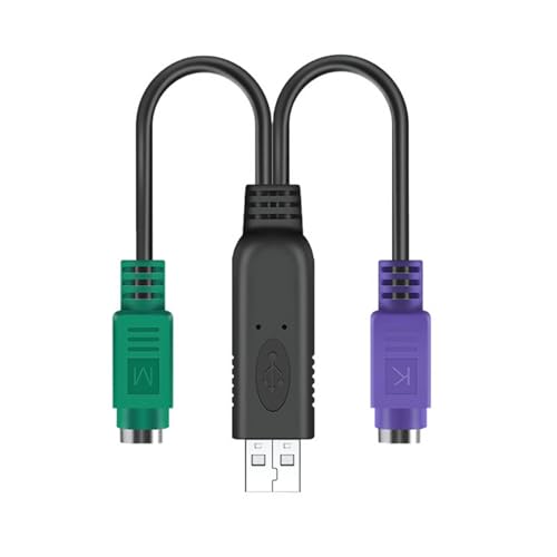 ZEZEFUFU Cable adaptador USB para PS2, USB macho a doble para PS2 hembra, adaptador de conector para teclado de ratón