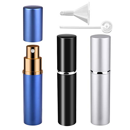 Zingso Atomizador Perfume Recargable, 10ml Mini dispensadores portátiles de la Botella Pulverizador Perfume para Perfume & Aftershave para Viaje Bolso con Embudo y Pipeta