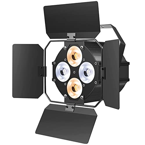 ZonQoonz 120W Foco LED Escenario, COB Par LED 2 en 1 Blanco Frío/Cálido Luces de Efecto con Panel de Atenuación, Luces Discoteca con Sonido Activado para Iglesia, Boda, Bar, Fiesta, Estudio, Teatro