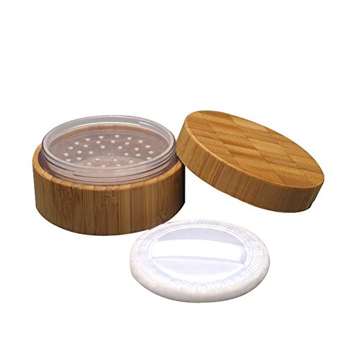 1 caja de almacenamiento para tarros de maquillaje de 30 g (30 ml) / 1 oz vacío ambiental bambú apariencia suelto polvo para cosméticos caja de almacenamiento