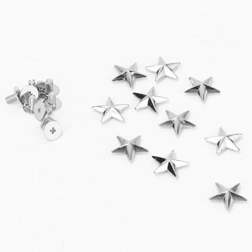 10 Uds tornillos de estrella de Metal remache de uñas remache tornillo de punta para cinturón de cuero artesanal bolsas zapatos decoración DIY(14mm convex silver)