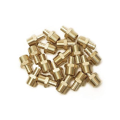 1/2 x 1/2 PEX Male NPT Threaded Adapter - Brass Crimp Fitting 25 in Pack