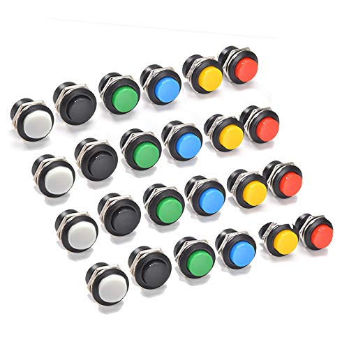 16 mm momentary Push Button on Off Switch, rojo, verde, amarillo, azul, blanco, negro, 3 A, 250 V CA