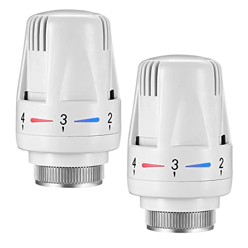 2 Piezas Cabezal Termostático M30 x 1,5, Válvula de Radiador Termostático, Cabezal de Termostato para Válvula de Radiador de Termostato para Oficina en Casa