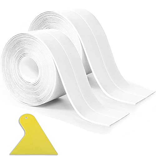 2 rollos de cinta selladora de baño autoadhesiva, cinta selladora impermeable para cocina, baño, inodoro, esquina de pared, piso de pared (126 x 1.5 pulgadas)