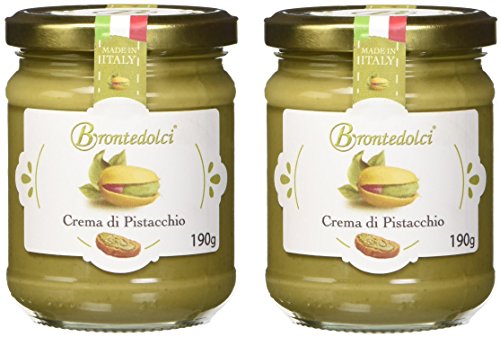 2 tarros - Crema de pistacho, el 40% de los pistachos de Sicilia, ideal para el desayuno, pero sobre todo para cosas dulces - 2x190g
