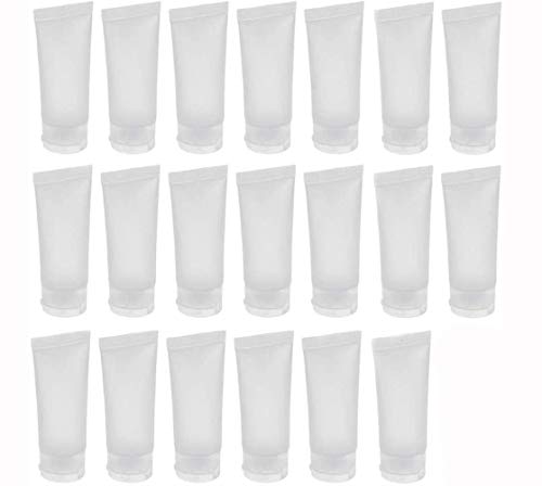 20 unidades de transparente vacío rellenable plástico suave tubos de muestras de cosméticos tarros de maquillaje recipientes de viaje para bálsamos labiales