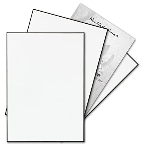 25 tarjetas de condolencia DIN A6 con borde negro hecho a mano – Tarjetas individuales de 105 x 148 mm – Tarjetas para condolencia – Fiesta, funeral, agradecimiento