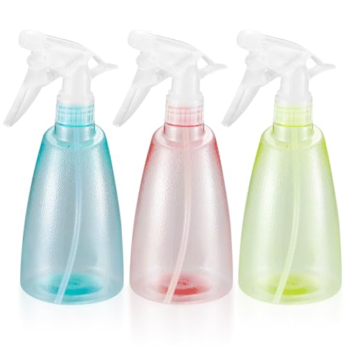 3 Piezas Pulverizadores de Plantas 500 ml, Botellas de Agua de Plástico, Spray Agua Botella de Pulverización Vacío para Jardín, Flores, Hogar, Limpieza de Cocina, Peluquería - Rosa/Verde/Amarillo