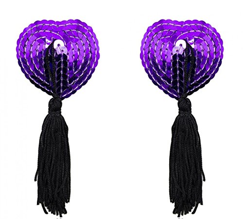 Acizi - Apósitos reutilizables con lentejuelas de cobertura de silicona de silicona con el Gland, morado, Talla única