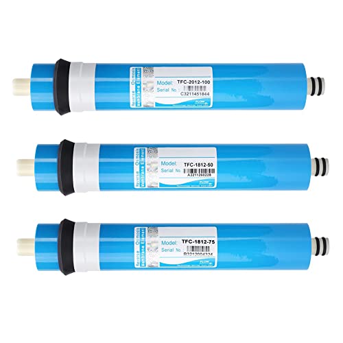 Acouto Filtro De Agua, 50 75 100 GPD Filtro De Membrana De Ósmosis Inversa para El Hogar Filtro De Sistema De Agua De Membrana Ro Azul(1812-75G)